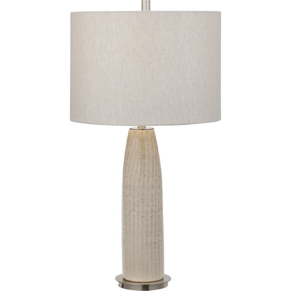 Delgado Table Lamp by Uttermost in gray. Made from ceramic, iron in a modern style.