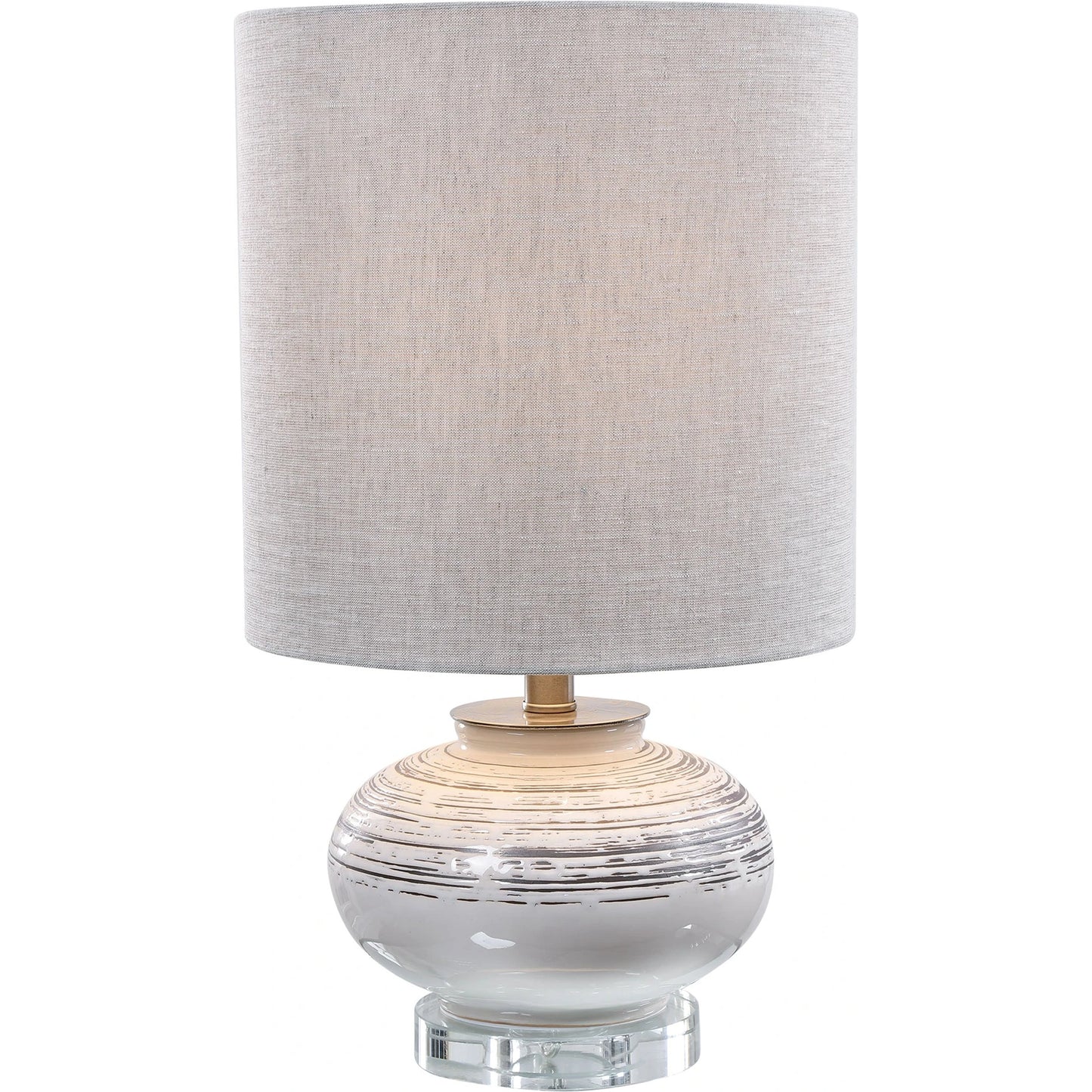 001 SR-861035 | Primary Silo | Lenta Accent Lamp by Uttermost in white. Made from ceramic, crystal, iron in a modern style.