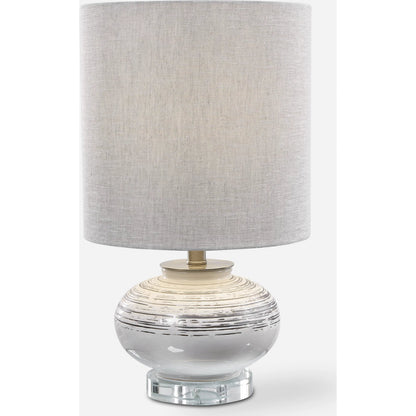 Lenta Accent Lamp by Uttermost in white. Made from ceramic, crystal, iron in a modern style.