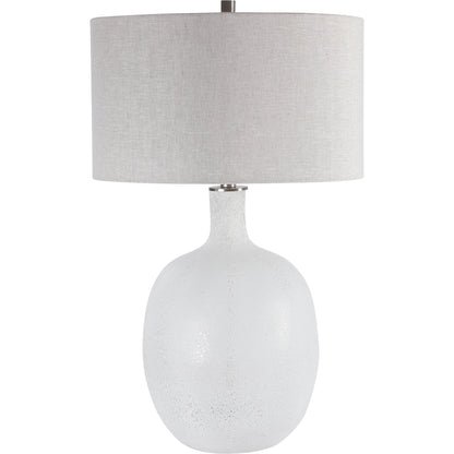 Whiteout Mottled Glass Table Lamp by Uttermost. Made from steel, glass, fabric in a cottage & farmhouse style.