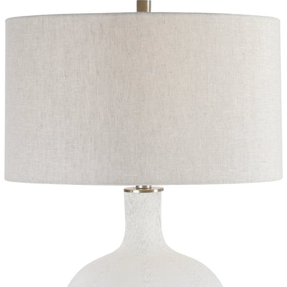 Whiteout Mottled Glass Table Lamp by Uttermost. Made from steel, glass, fabric in a cottage & farmhouse style.