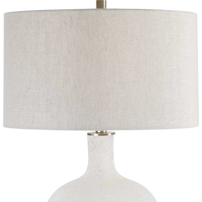 Whiteout Mottled Glass Table Lamp by Uttermost. Made from steel, glass, fabric in a cottage & farmhouse style.