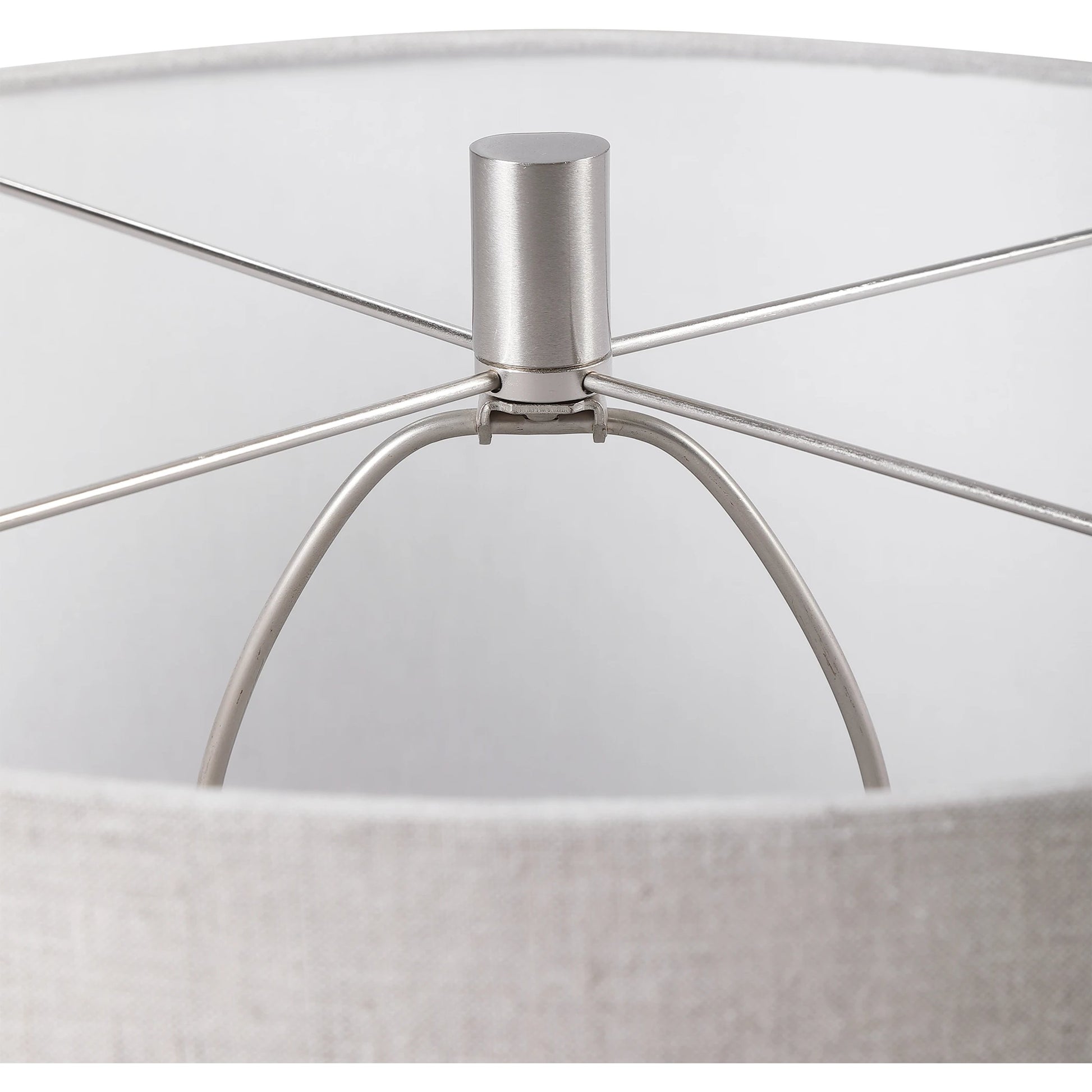 Whiteout Mottled Glass Table Lamp by Uttermost. Made from steel, glass, fabric in a cottage & farmhouse style.