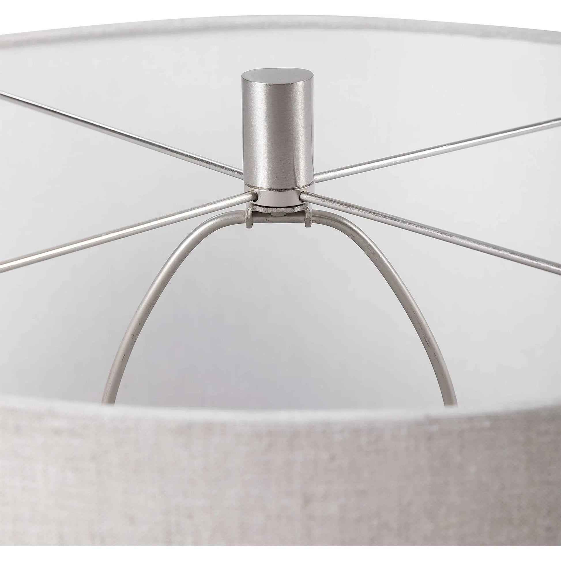 Whiteout Mottled Glass Table Lamp by Uttermost. Made from steel, glass, fabric in a cottage & farmhouse style.