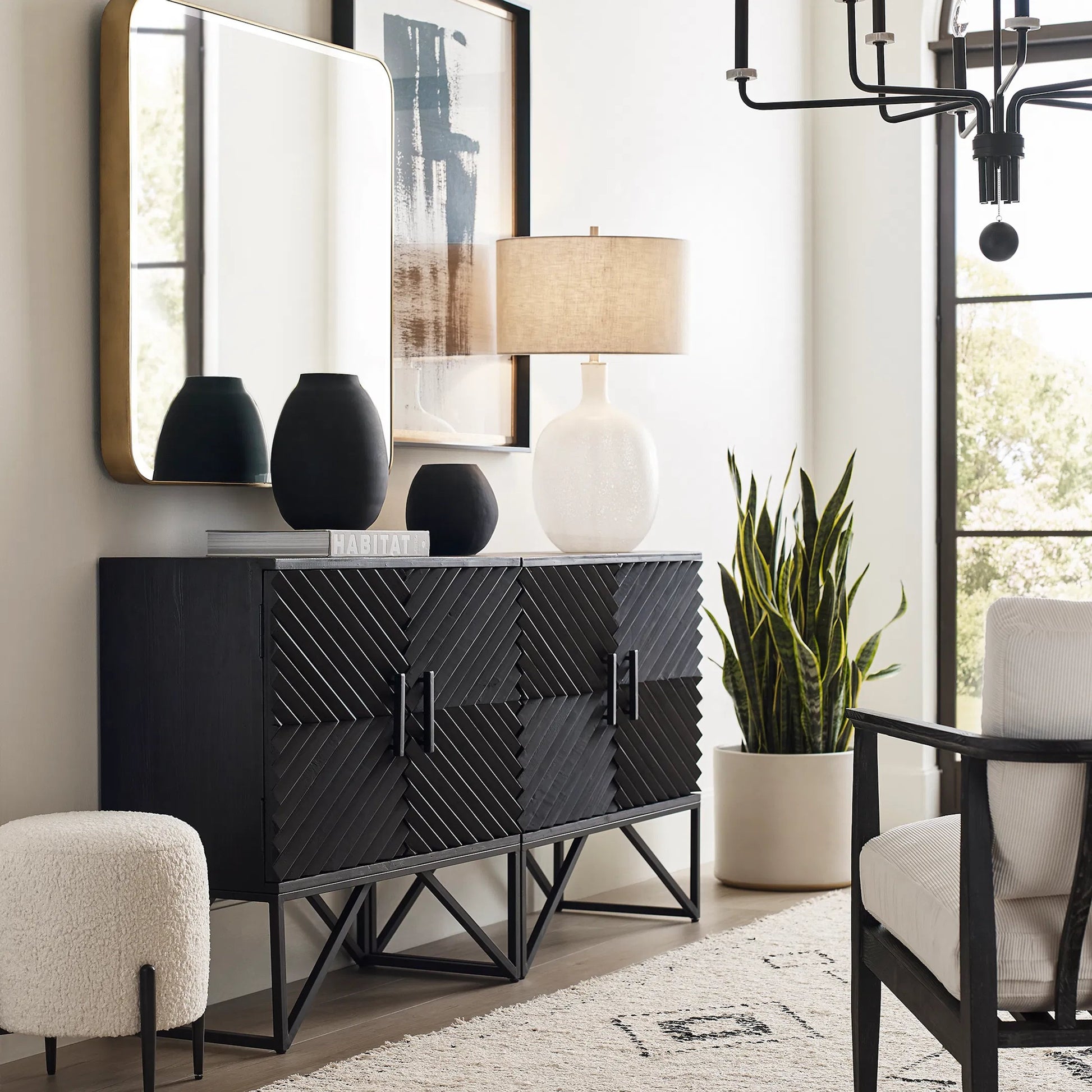 Whiteout Mottled Glass Table Lamp by Uttermost. Made from steel, glass, fabric in a cottage & farmhouse style.