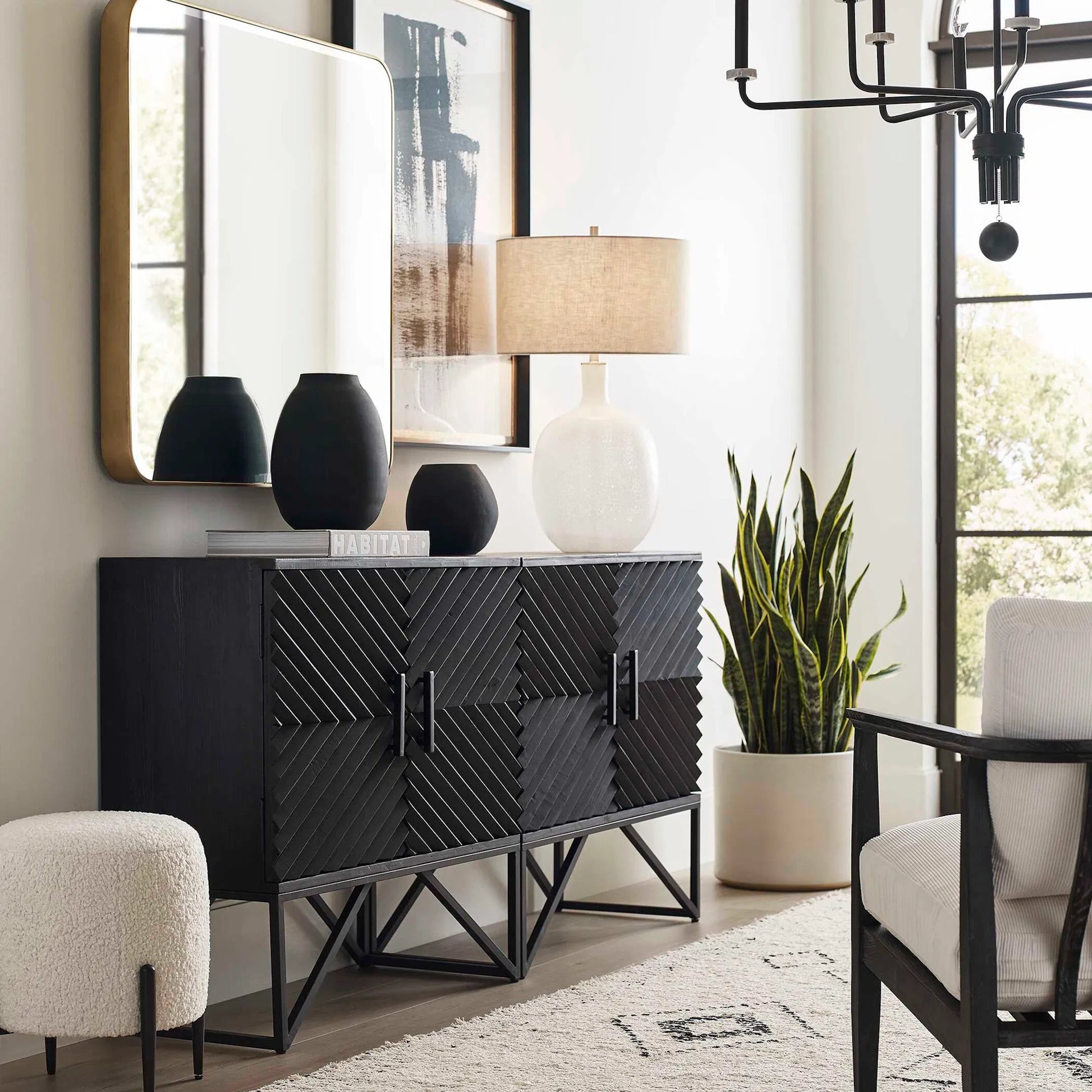 Whiteout Mottled Glass Table Lamp by Uttermost. Made from steel, glass, fabric in a cottage & farmhouse style.