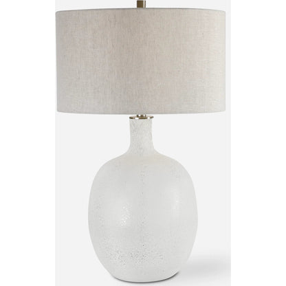Whiteout Mottled Glass Table Lamp by Uttermost. Made from steel, glass, fabric in a cottage & farmhouse style.