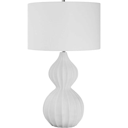 Antoinette Table Lamp by Uttermost in ivory. Made from mad-made stone, iron, fabric in a coastal style.