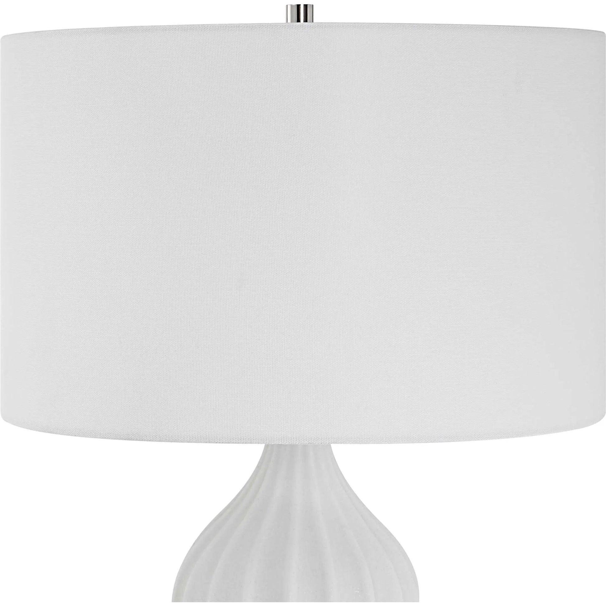 Antoinette Table Lamp by Uttermost in ivory. Made from mad-made stone, iron, fabric in a coastal style.