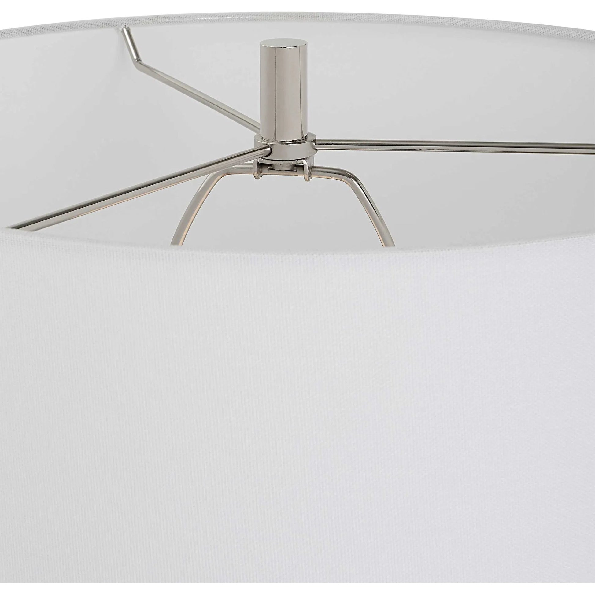 Antoinette Table Lamp by Uttermost in ivory. Made from mad-made stone, iron, fabric in a coastal style.