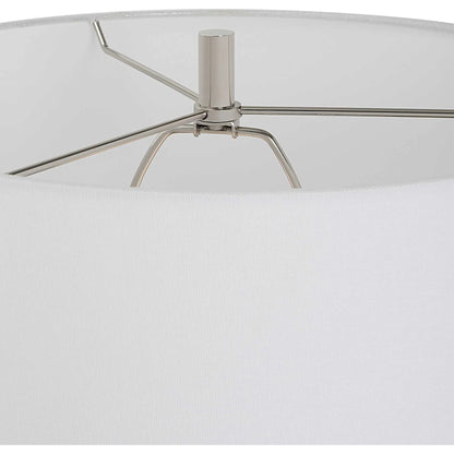 Antoinette Table Lamp by Uttermost in ivory. Made from mad-made stone, iron, fabric in a coastal style.