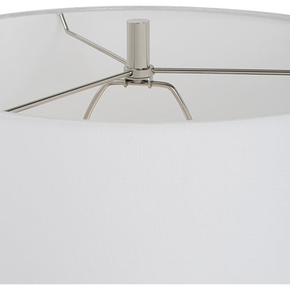 Antoinette Table Lamp by Uttermost in ivory. Made from mad-made stone, iron, fabric in a coastal style.