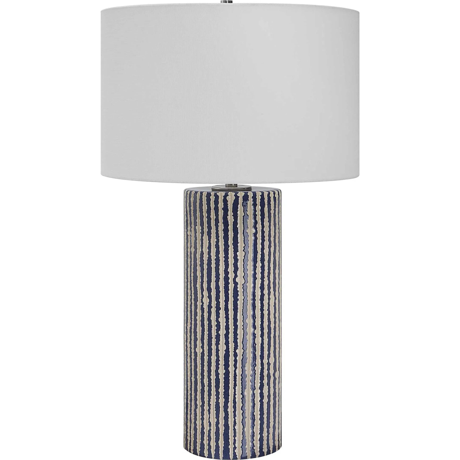 Havana Table Lamp by Uttermost in cobalt. Made from ceramic, iron, fabric in a modern style.