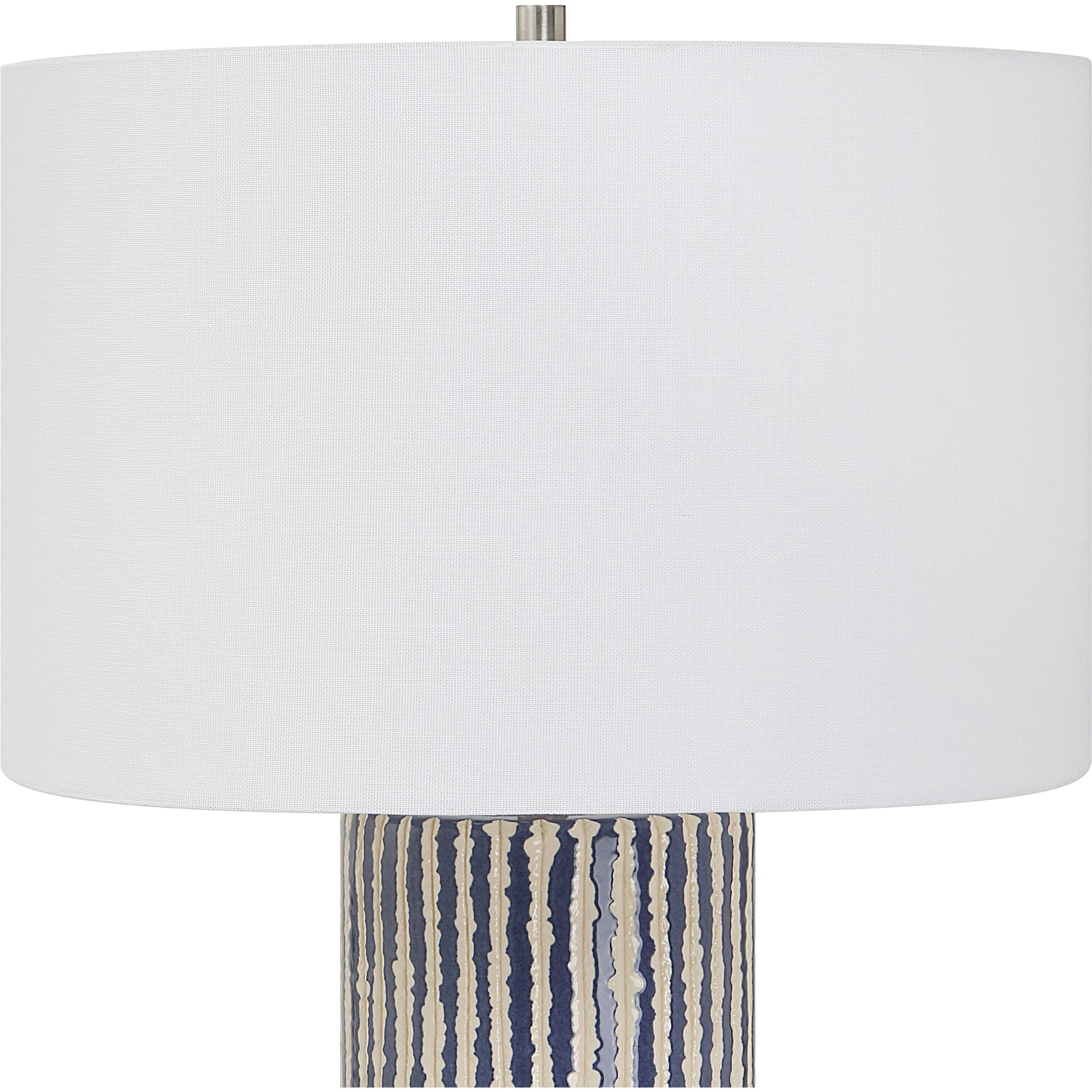 Havana Table Lamp by Uttermost in cobalt. Made from ceramic, iron, fabric in a modern style.