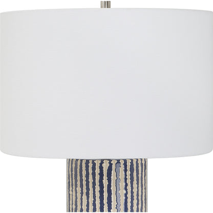 Havana Table Lamp by Uttermost in cobalt. Made from ceramic, iron, fabric in a modern style.