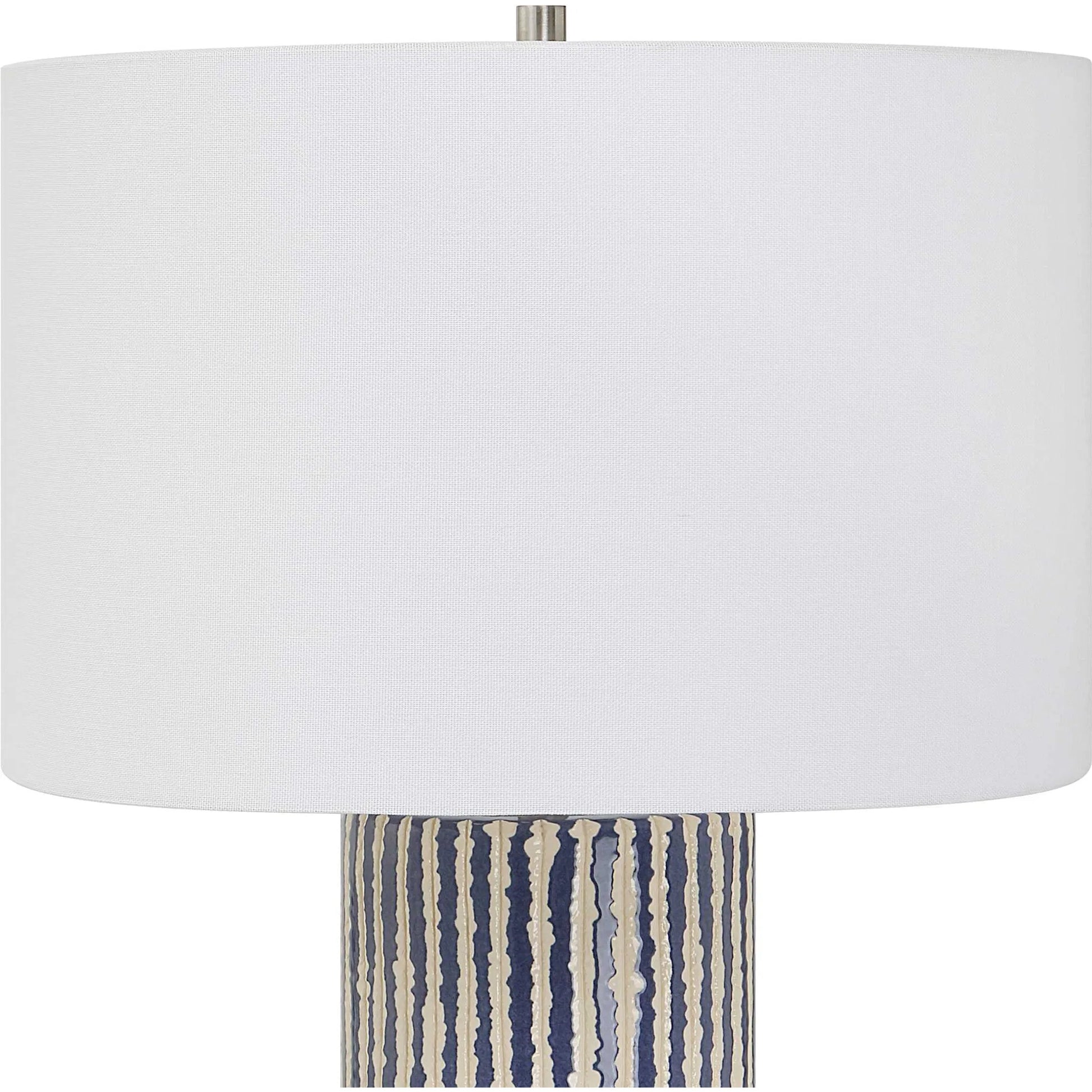 Havana Table Lamp by Uttermost in cobalt. Made from ceramic, iron, fabric in a modern style.