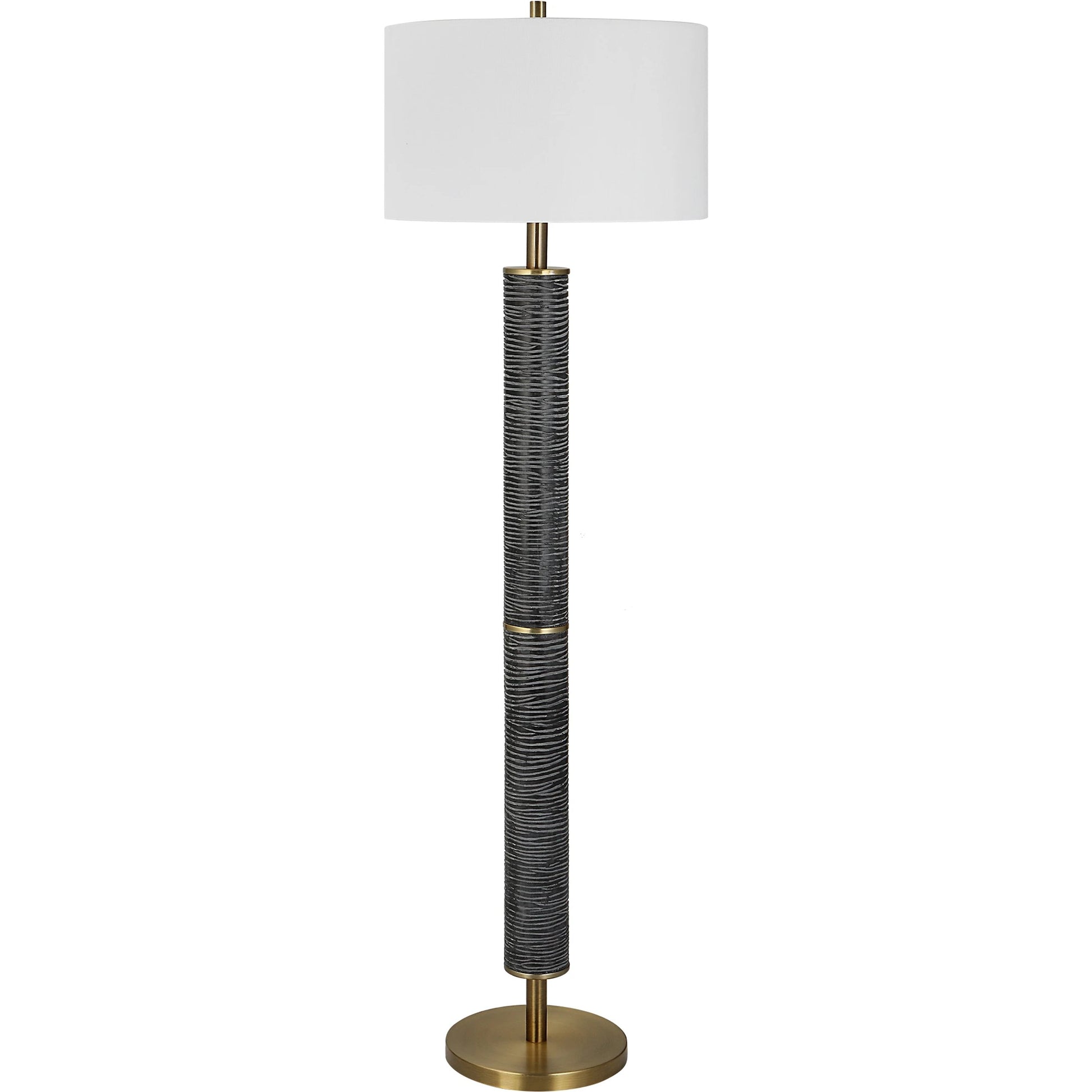 Summit Floor Lamp by Uttermost in brass. Made from resin, iron in a modern style.