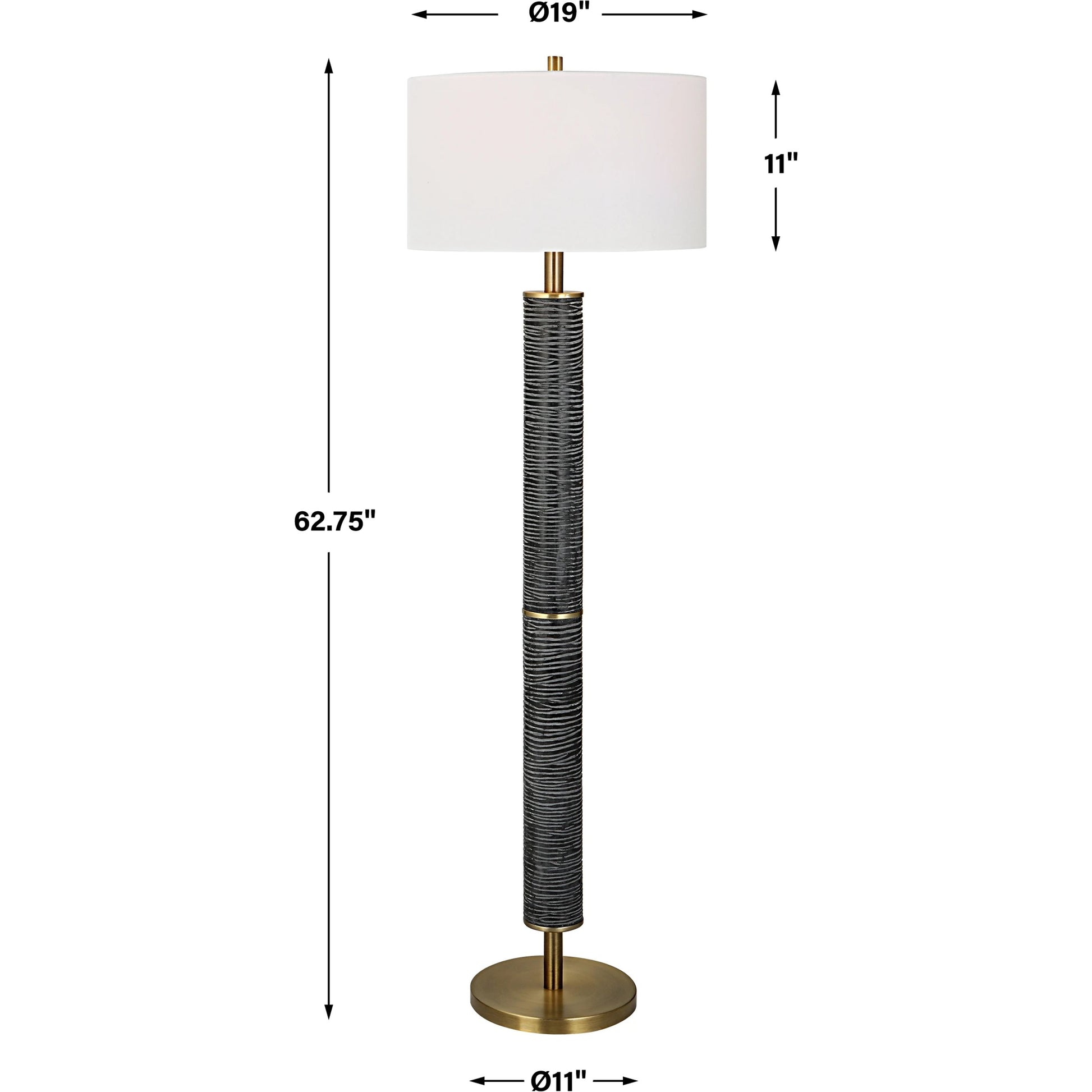 Summit Floor Lamp by Uttermost in brass. Made from resin, iron in a modern style.