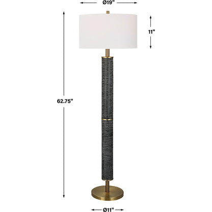 Summit Floor Lamp by Uttermost in brass. Made from resin, iron in a modern style.