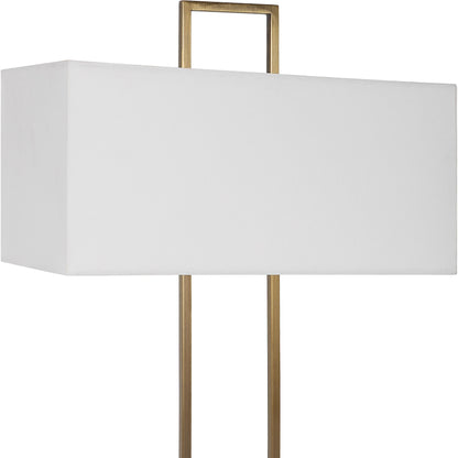Column Table Lamp by Uttermost in brass. Made from steel, marble in a modern style.