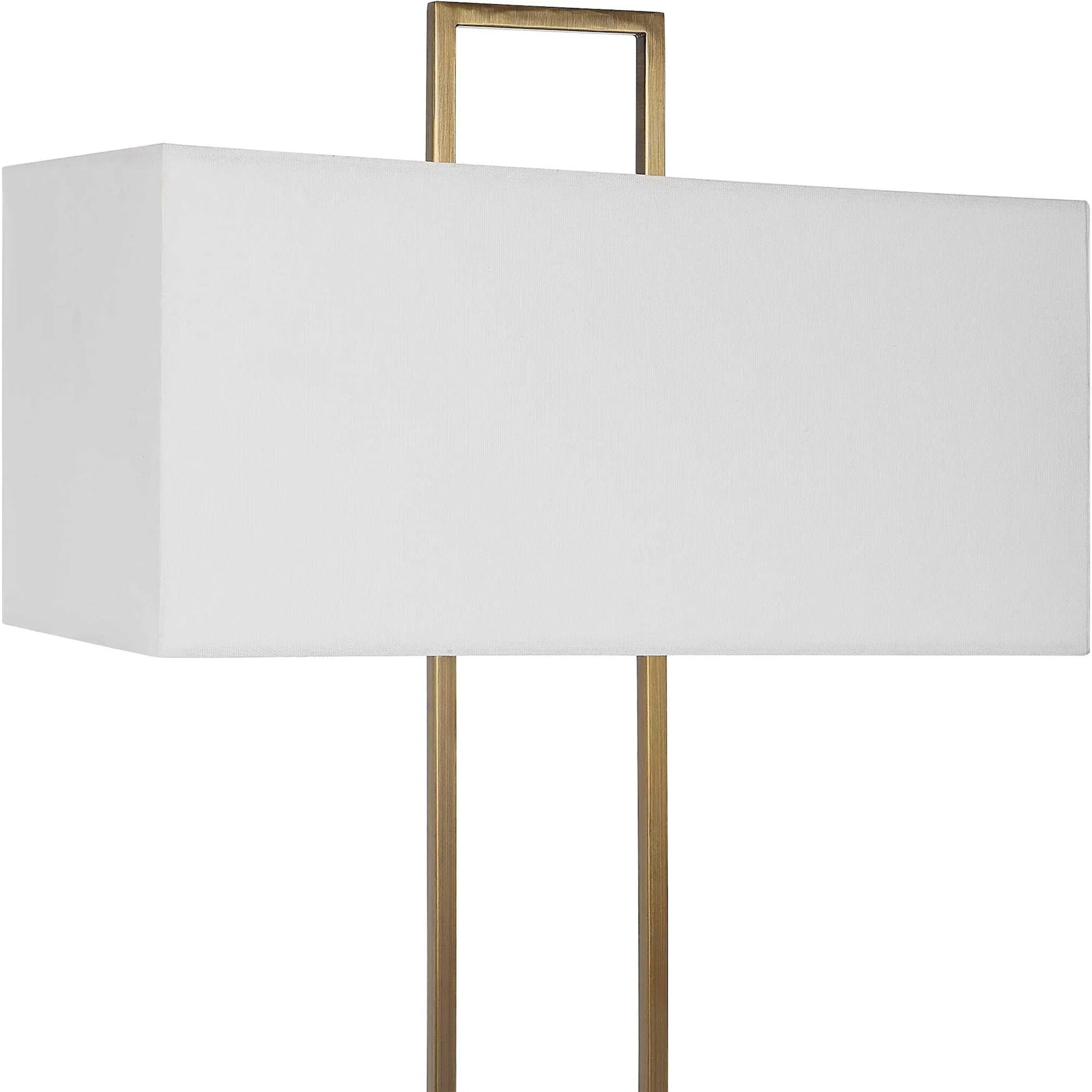 Column Table Lamp by Uttermost in brass. Made from steel, marble in a modern style.