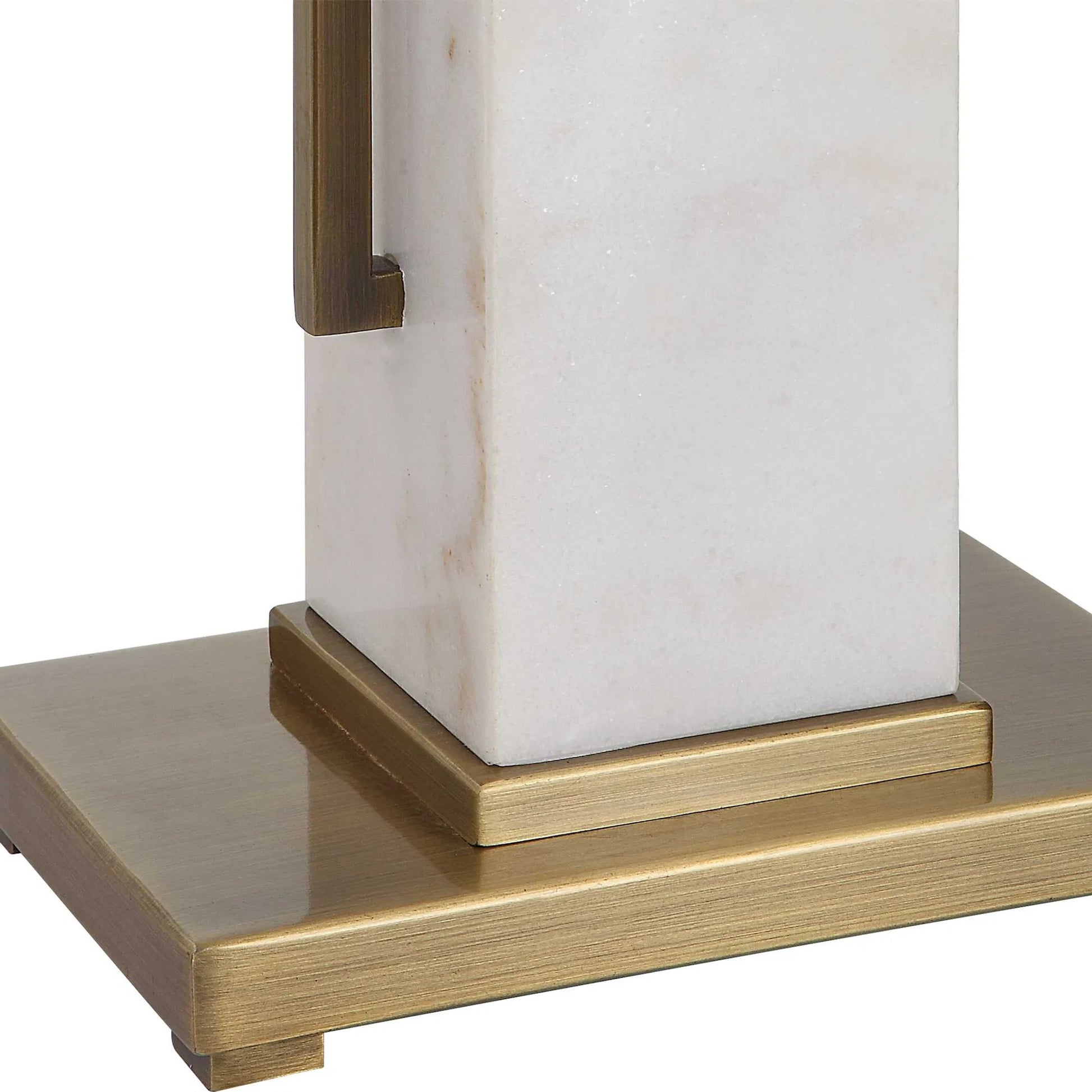 Column Table Lamp by Uttermost in brass. Made from steel, marble in a modern style.