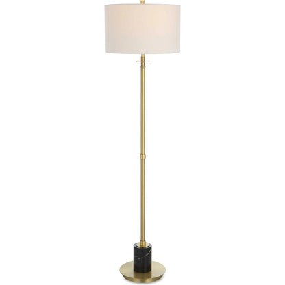 Guard Floor Lamp by Uttermost in brass. Made from iron, marble, fabric in a modern style.