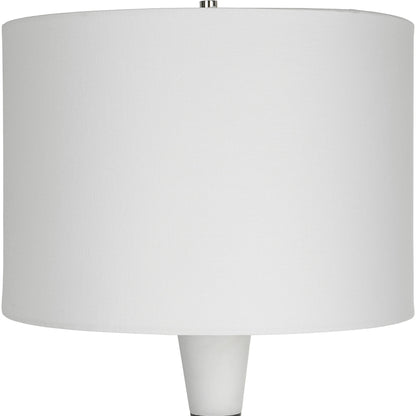 Bandeau Banded Table Lamp by Uttermost in black, white. Made from rice stone, iron, linen, resin in a modern style.