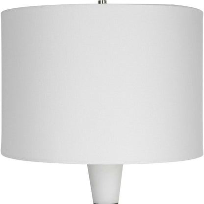 Bandeau Banded Table Lamp by Uttermost in black, white. Made from rice stone, iron, linen, resin in a modern style.