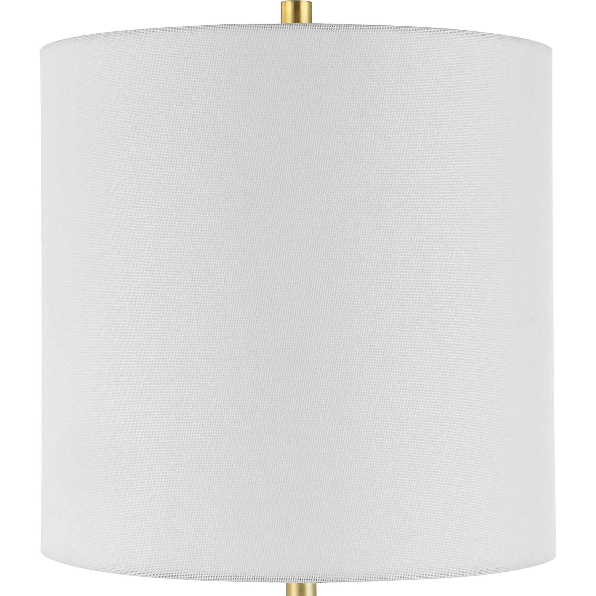 Turret Buffet Lamp by Uttermost in brushed gold. Made from marble, metal, fabric in a modern style.
