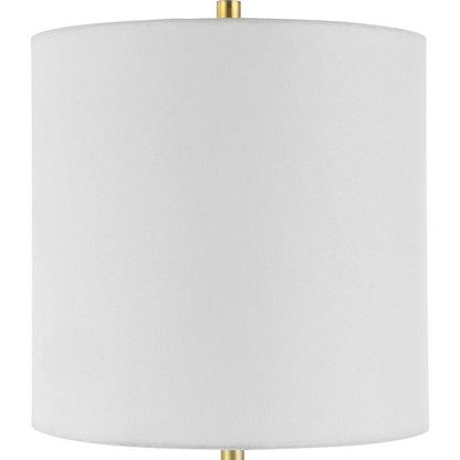 Turret Buffet Lamp by Uttermost in brushed gold. Made from marble, metal, fabric in a modern style.