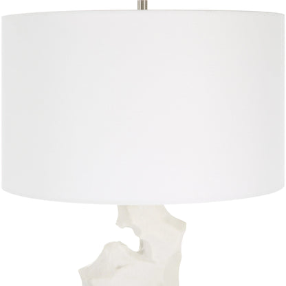 Remnant Table Lamp by Uttermost in white. Made from man-made stone, iron, fabric in a modern style.