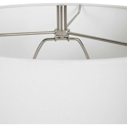 Band Together Table Lamp by Uttermost in bleach wood, nickel. Made from crystal, wood, iron, fabric in a modern style.