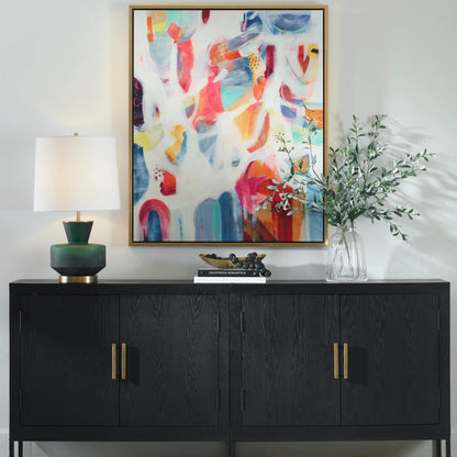 Trentino Table Lamp by Uttermost. Made from metal, glass, linen in a modern style.