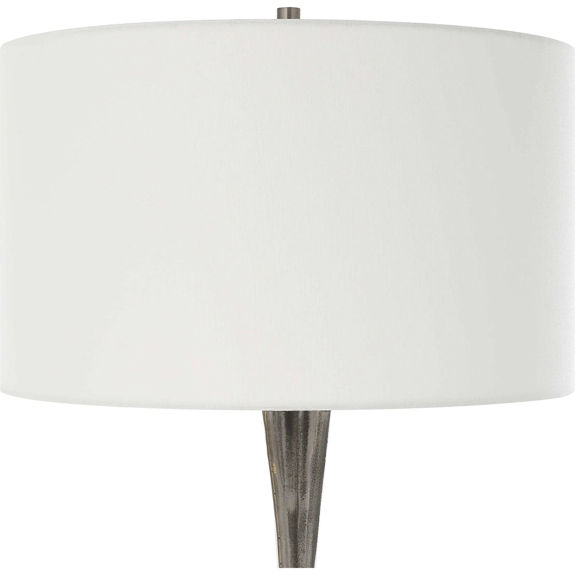 Keiron Table Lamp by Uttermost in brass. Made from steel, cast iron, fabric in a modern style.