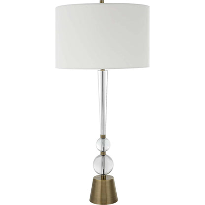 Annily Table Lamp by Uttermost in brass. Made from steel, crystal, fabric in a modern style.