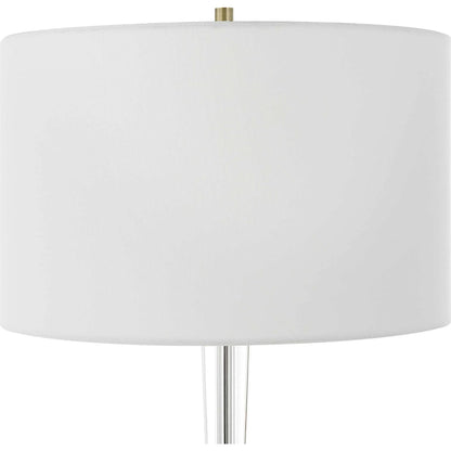 Annily Table Lamp by Uttermost in brass. Made from steel, crystal, fabric in a modern style.