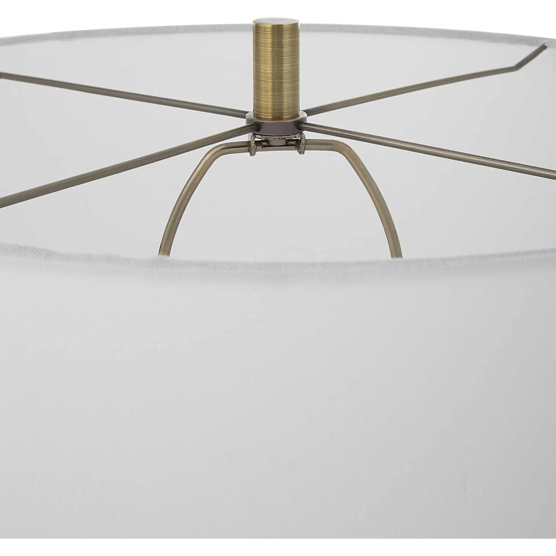 Annily Table Lamp by Uttermost in brass. Made from steel, crystal, fabric in a modern style.
