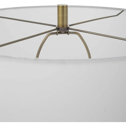 Annily Table Lamp by Uttermost in brass. Made from steel, crystal, fabric in a modern style.