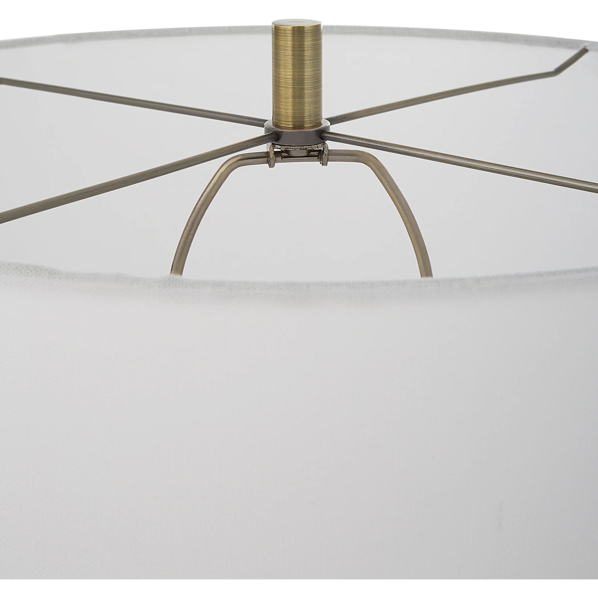 Annily Table Lamp by Uttermost in brass. Made from steel, crystal, fabric in a modern style.