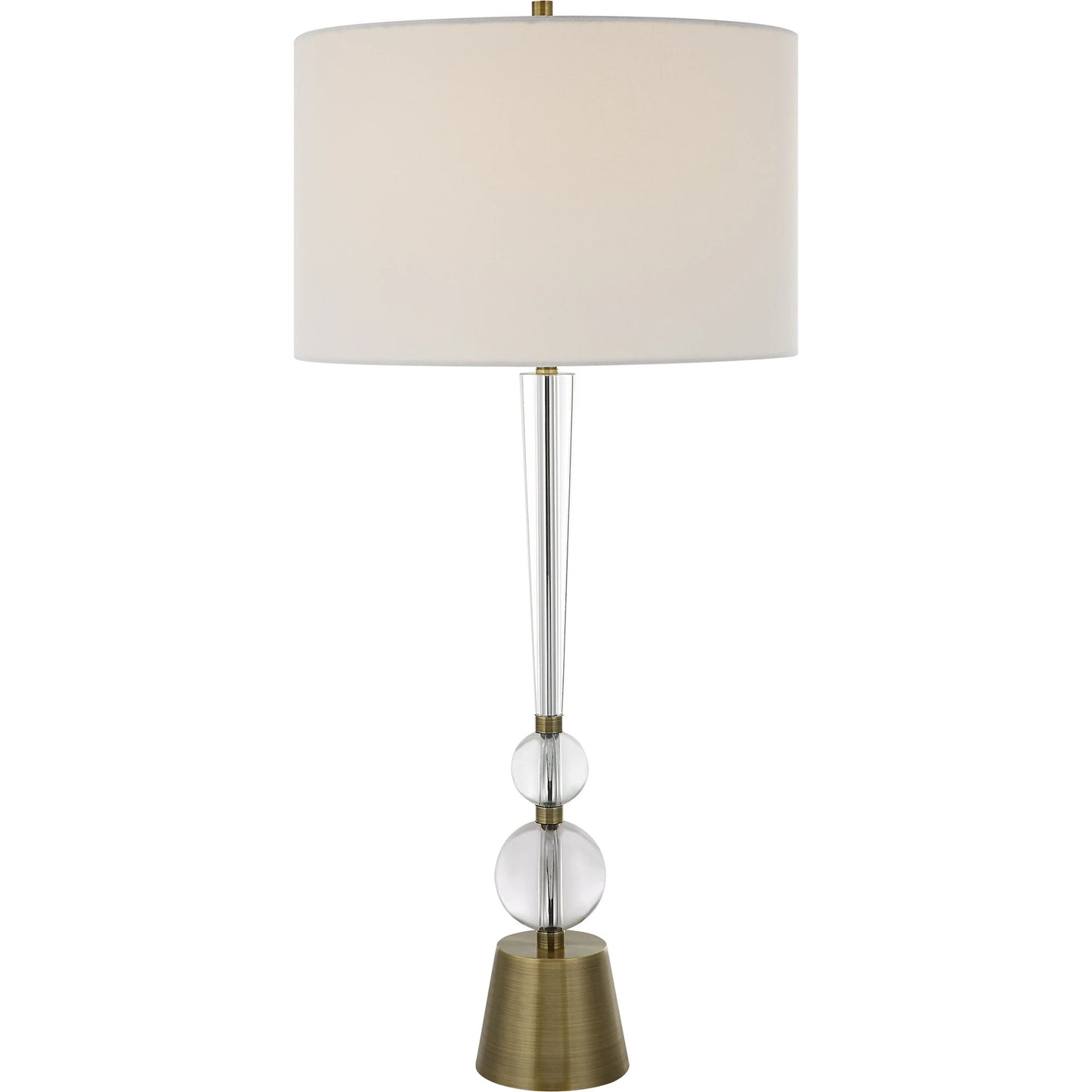 001 SI-2108115 | Primary Silo | Annily Table Lamp by Uttermost in brass. Made from steel, crystal, fabric in a modern style.
