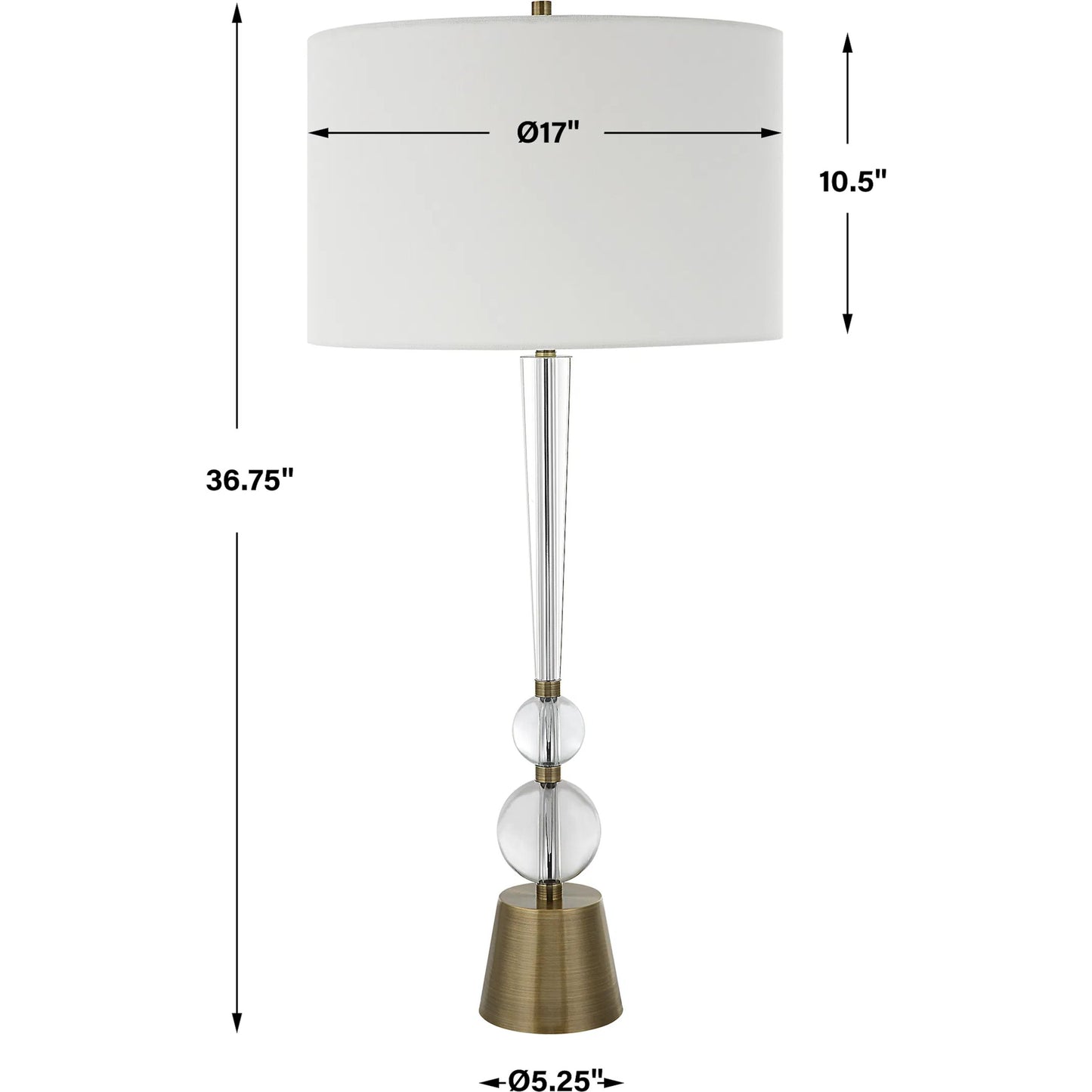 007 SI-2108115 | Unknown | Annily Table Lamp by Uttermost in brass. Made from steel, crystal, fabric in a modern style.
