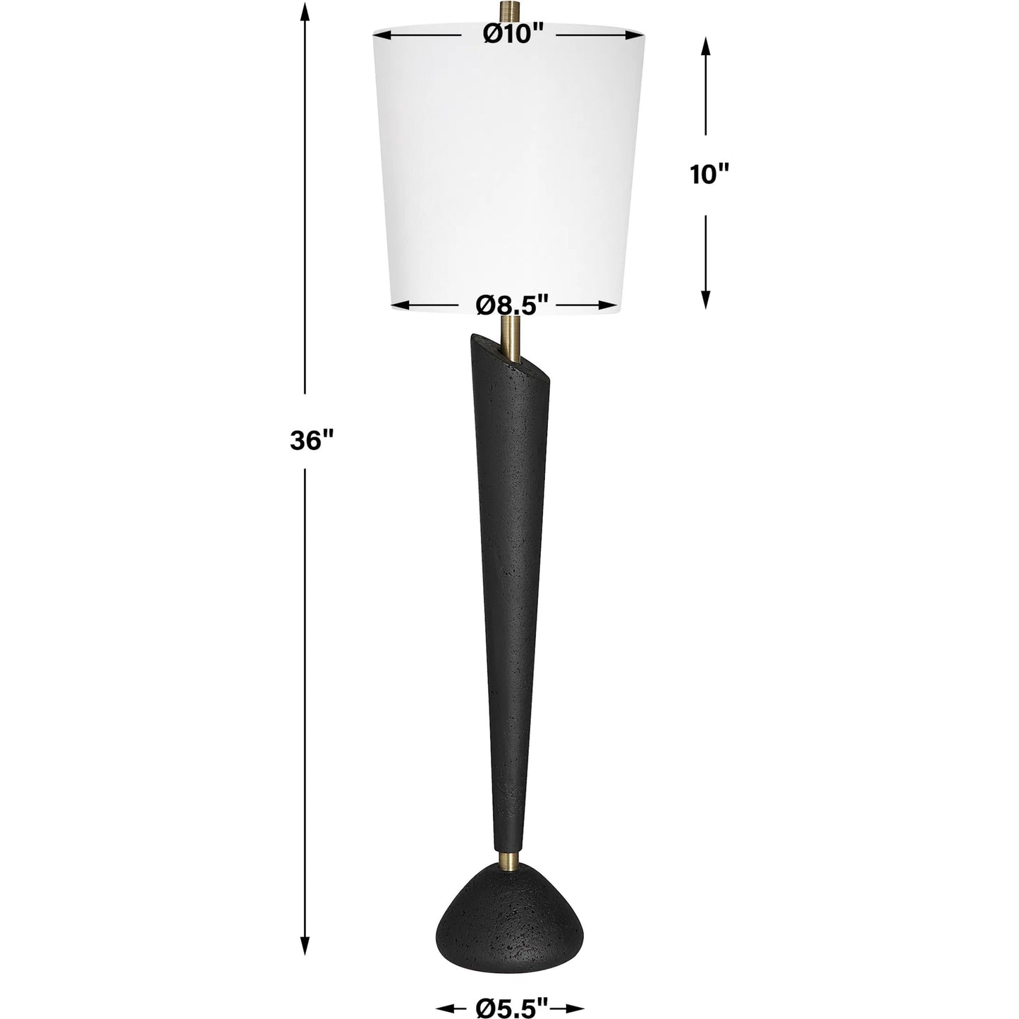 007 SI-2108116 | Unknown | Cypher Modern Buffet Lamp by Uttermost in brass. Made from steel, rice stone, resin, fabric in a modern style.