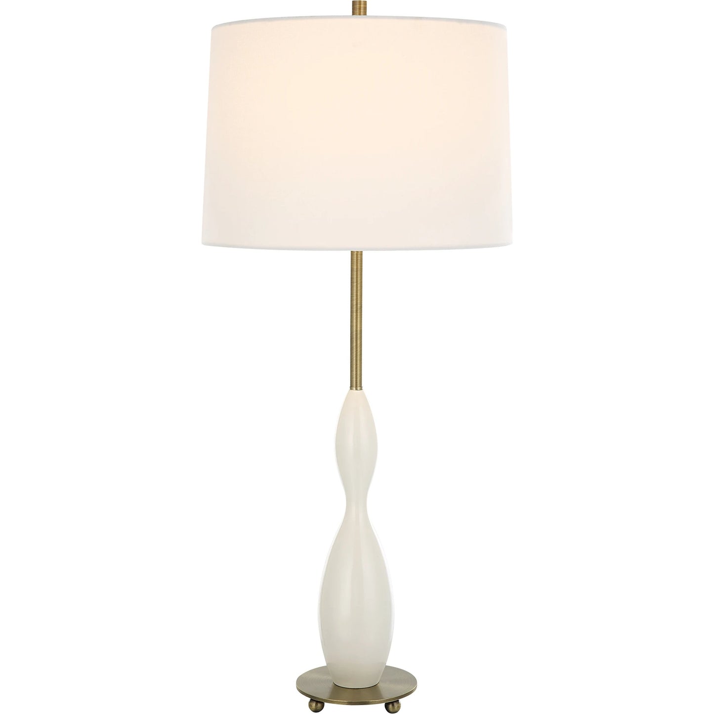 001 SI-2108117 | Primary Silo | Annora Glossy Table Lamp by Uttermost in brass. Made from steel, resin, fabric in a modern style.