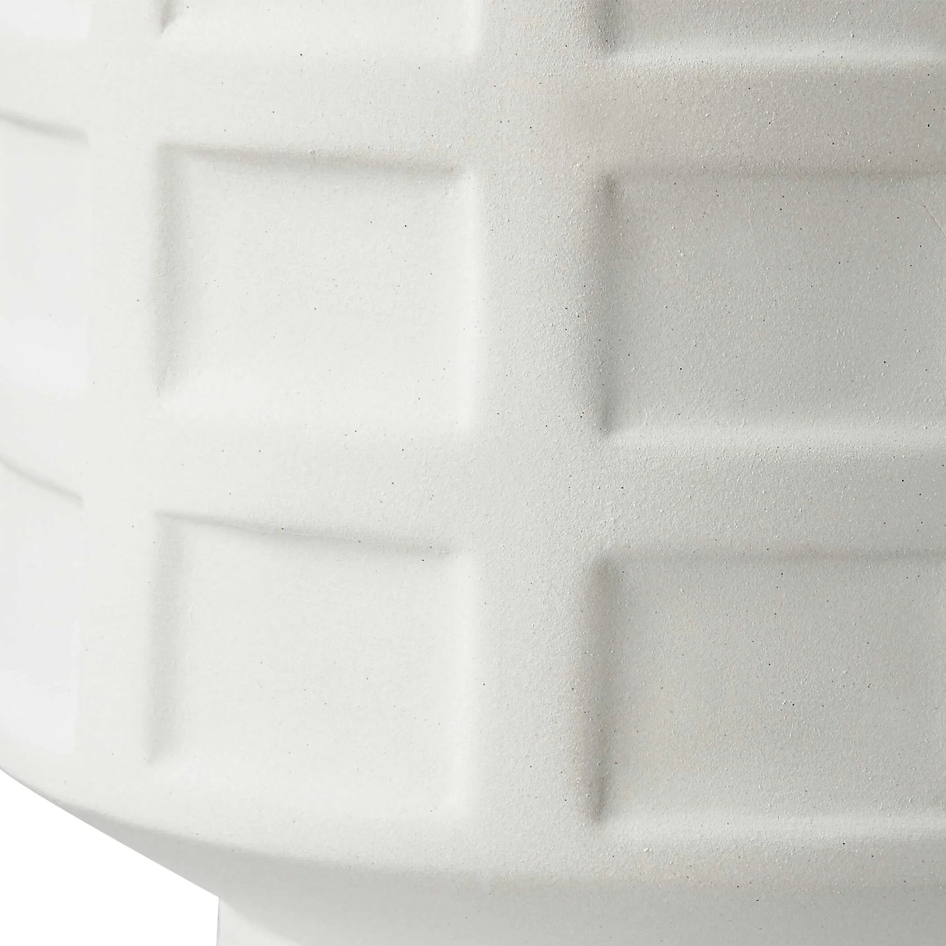 Window Pane Table Lamp by Uttermost in chalk white. Made from ceramic, fabric, iron in a modern style.