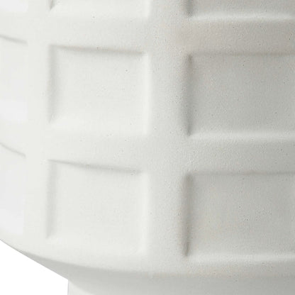 Window Pane Table Lamp by Uttermost in chalk white. Made from ceramic, fabric, iron in a modern style.