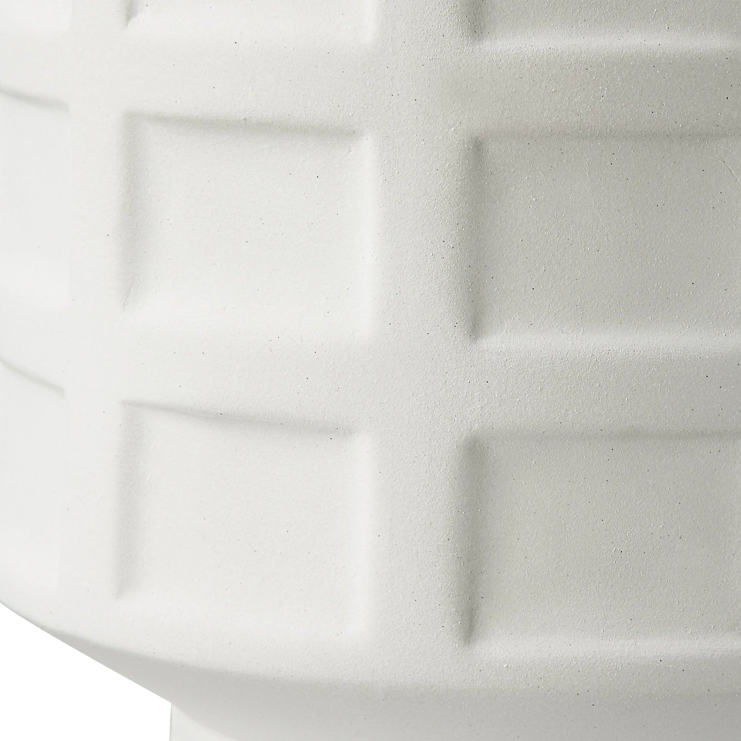 004 SI-2146871 | Closeup | Window Pane Table Lamp by Uttermost in chalk white. Made from ceramic, fabric, iron in a modern style.