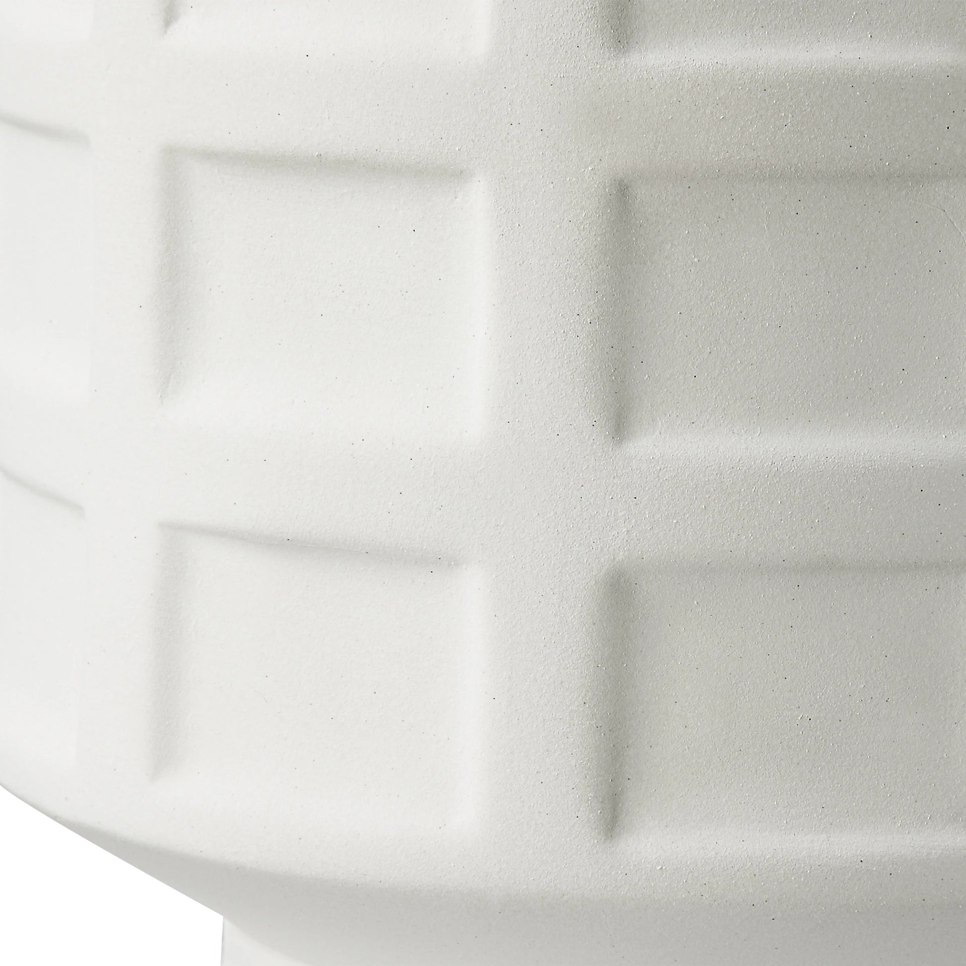 Window Pane Table Lamp by Uttermost in chalk white. Made from ceramic, fabric, iron in a modern style.