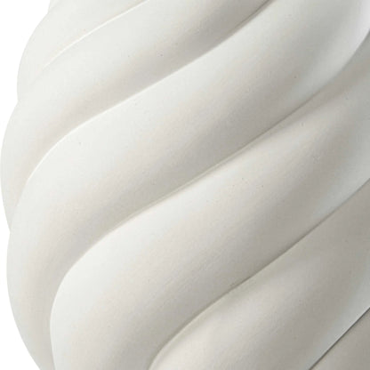 Twisted Swirl Table Lamp by Uttermost in chalk white, nickel. Made from ceramic, iron, fabric in a modern style.