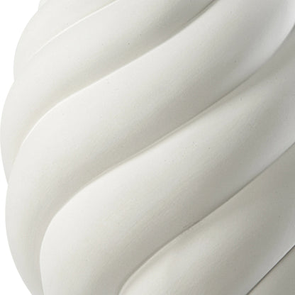 Twisted Swirl Table Lamp by Uttermost in chalk white, nickel. Made from ceramic, iron, fabric in a modern style.